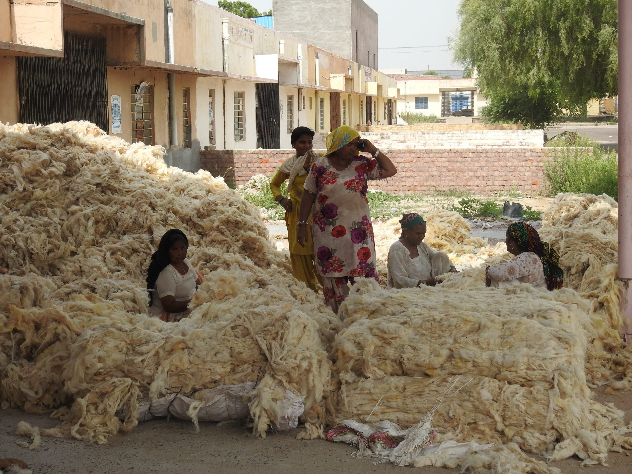 women working with wool