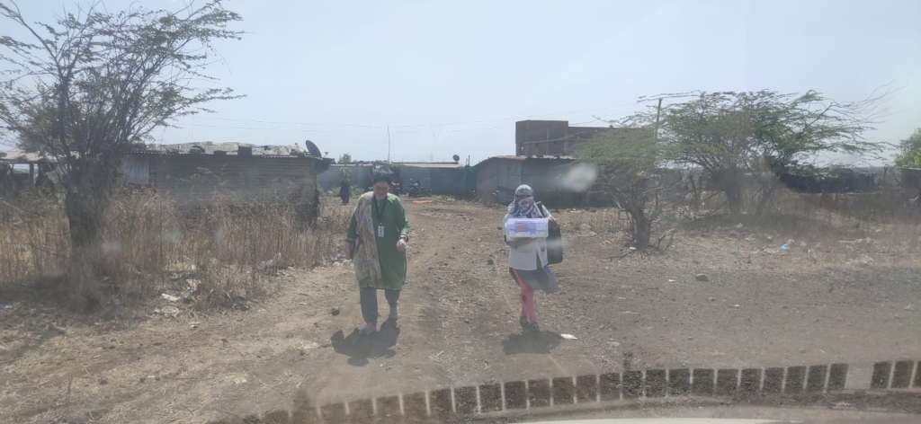 Our team walking back to the car post the visit